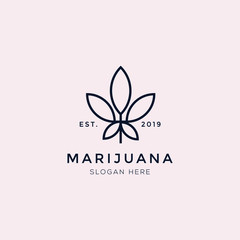 creative modern cannabis CBD marijuana hemp leaf logo design	
