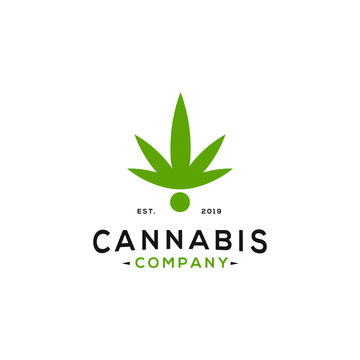 creative modern cannabis CBD marijuana hemp leaf logo design	
