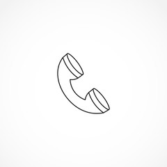 handset icon. phone line icon. handset isolated line icon