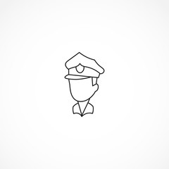 Police head icon. Police cop line icon. Police isolated line icon