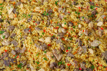 Mixed rice with meat Paella