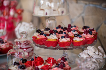 festively decorated table with sweets