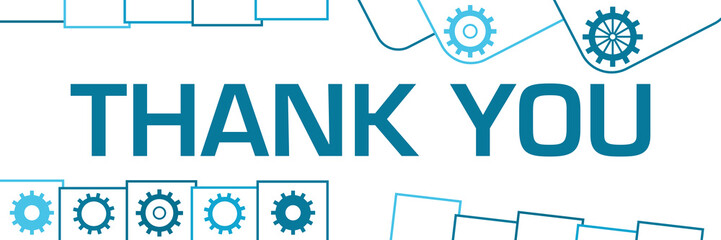 Thank You Blue Borders Rounded Squares Gears Horizontal 