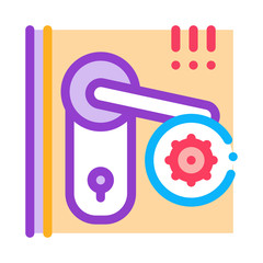 pests in keyhole icon vector. pests in keyhole sign. color symbol illustration