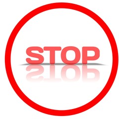 Red stop 3d sign icon  illustration white background