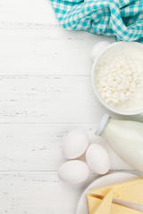 Dairy products, milk, cottage, cheese and eggs