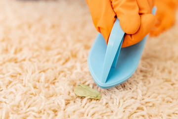 Close-up of clean chewing bubblegum with pile carpet