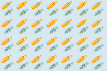 Yellow jar with cosmetics