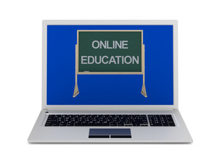 online education on white background. Isolated 3D illustration