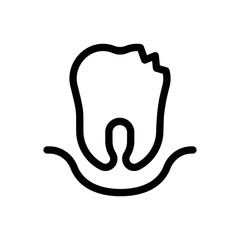 Broken Teeth Line Icon