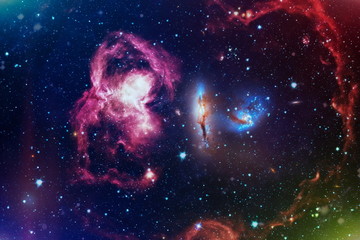 Cosmic art ,multicolor outer space. Star field and nebula in deep space many light years far from planet Earth. Elements of this image furnished by NASA.