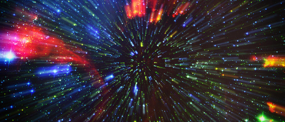 Cosmic art ,multicolor outer space. Star field and nebula in deep space many light years far from...