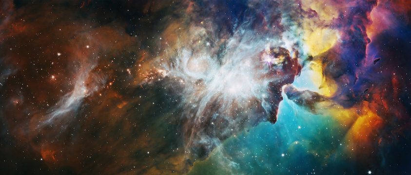 Cosmic art ,multicolor outer space. Star field and nebula in deep space many light years far from planet Earth. Elements of this image furnished by NASA.