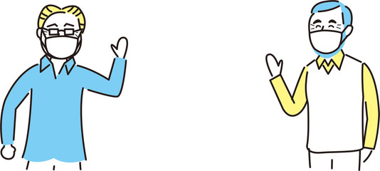 ソーシャルディスタンス　男性　会話