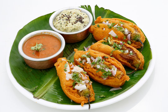 fresh mirchi bajji, stuffed green chilli,indian food