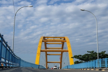 bridge over the river at pekanbaru or indonesia and asia