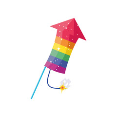 gay pride rocket on white background