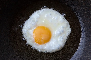 Fried egg in a frying pan