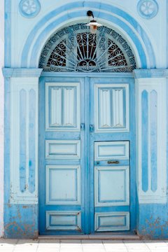 Closed Door Of Blue House