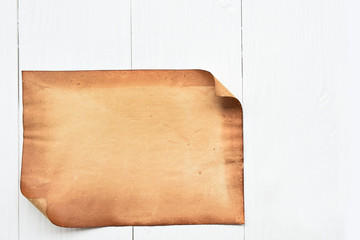old paper texture on white wooden background