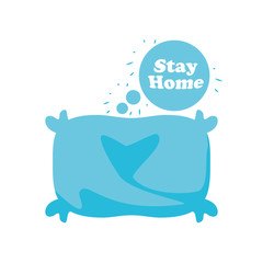 stay at home campaign with pillow
