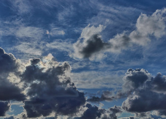 thunderstorm clouds on a may day before rain