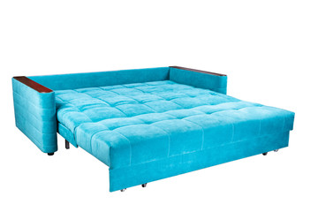 Fototapeta premium blue sofa in different positions isolated on a white background