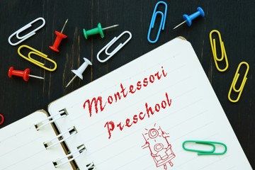 Montessori Preschool phrase on the page.