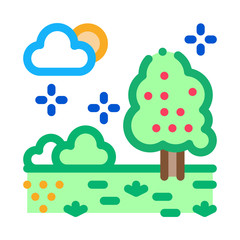 territory of well-groomed forest icon vector. territory of well-groomed forest sign. color symbol illustration