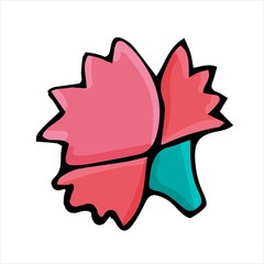 vector doodle style element, drawing, cute flower, color