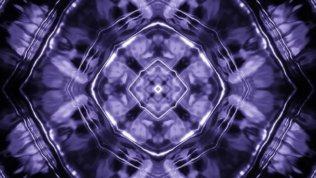 Purple, black and white flower metallic kaleidoscope patterns move collapse and expand, motion graphics sci fi