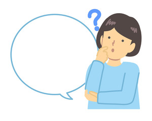 水色の服を着た/わからない女の子吹き出し