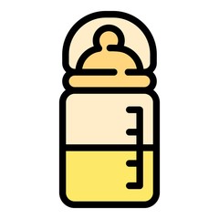 Half milk bottle icon. Outline half milk bottle vector icon for web design isolated on white background