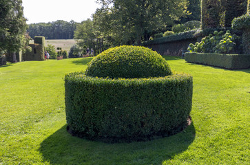The picturesque Jardins du Manoir d Eyrignac in Dordogne. France
