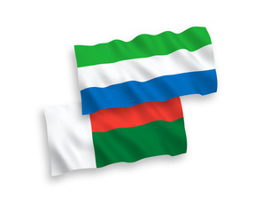 Flags of Madagascar and Sierra Leone on a white background