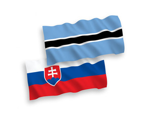 Flags of Slovakia and Botswana on a white background