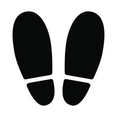 足跡 イラスト ベクター アイコン｜Human footprint vector illustration. Black icon