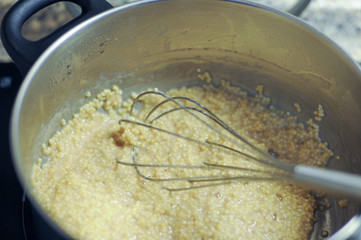 Cooked cous cous, ingredient, organic food.