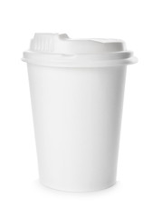 Takeaway cup for drink on white background