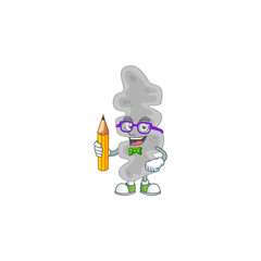 Leptospirillum ferriphilum student Mascot design concept studying at home
