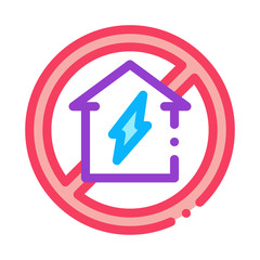 house sign in ruin icon vector. house sign in ruin sign. color symbol illustration