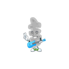 Leptospirillum ferriphilum cartoon character style plays music with a guitar