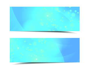 Set web banners with bubbles, variations in blue color