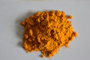 Yellow turmeric powder for smoothies - can be used as a background