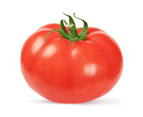 whole tomato isolated on white with clipping path