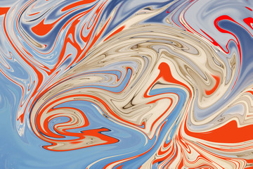 Abstract color background in impressionism style of multicolored liquid colors. Liquid marble texture, waves Swirl pattern . Modern design. Psychedelic wallpaper or for web .