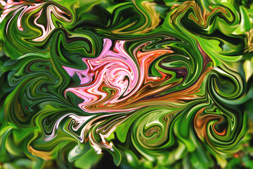 Abstract color background in impressionism style of multicolored liquid colors. Liquid marble texture, waves Swirl pattern . Modern design. Psychedelic wallpaper or for web .