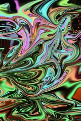 Abstract color background in impressionism style of multicolored liquid colors. Liquid marble texture, waves Swirl pattern . Modern design. Psychedelic wallpaper or for web .