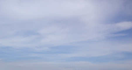 The vast blue sky and white clouds. Blue sky panorama.