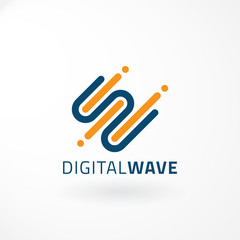 Vector Logo - Line Wave Design Logo - Abstract Style Logo